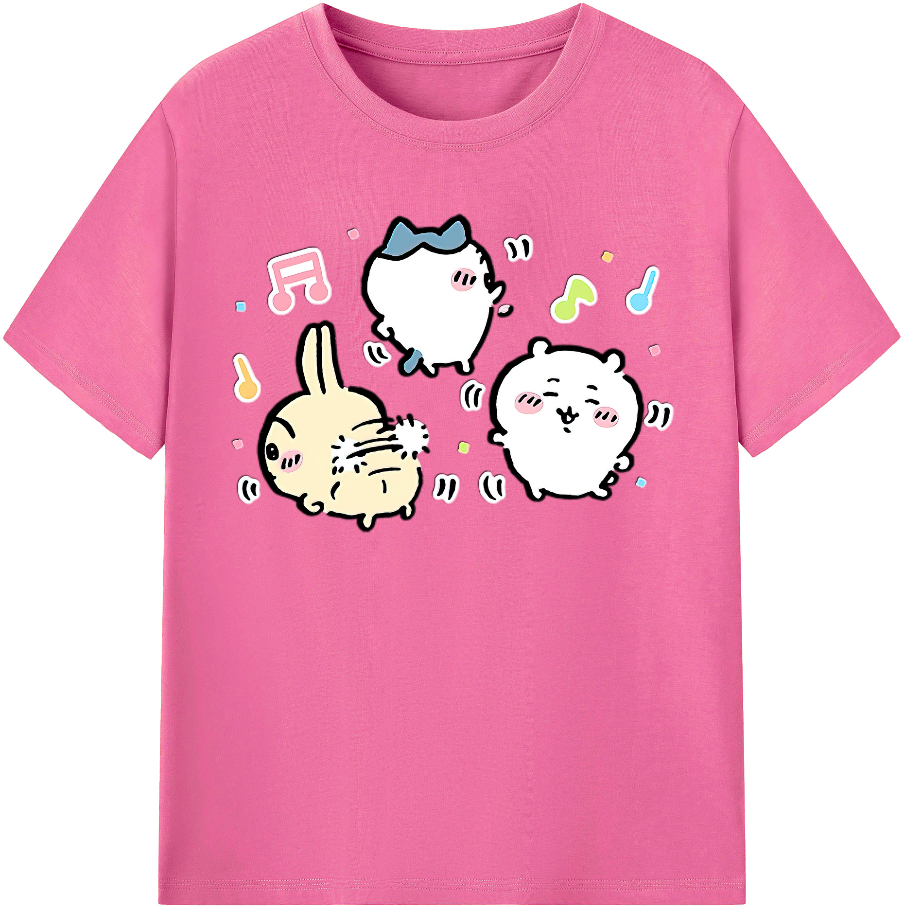 （画像用） ちいかわ うさぎ Chii-kawa usagi レディースカジュアルプリントTシャツ（綿100％）